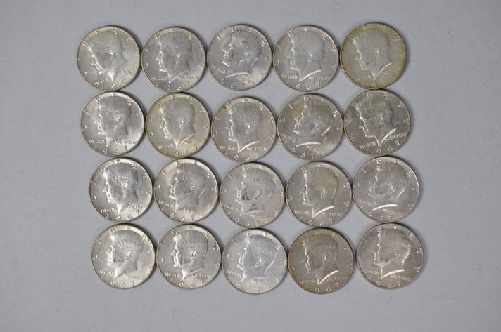 1967 US 40 Percent Silver Half Dollars