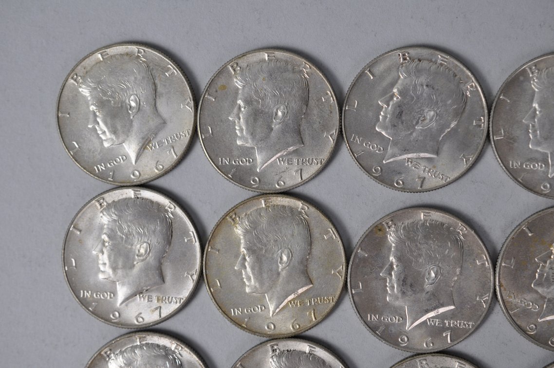 1967 US 40 Percent Silver Half Dollars, photo 2 of 10