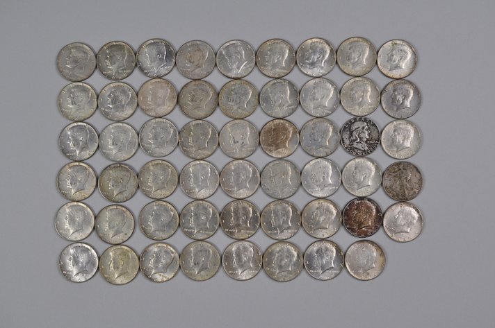 1947  to 1969 US 40 and 90 Percent Silver Half Dollars
