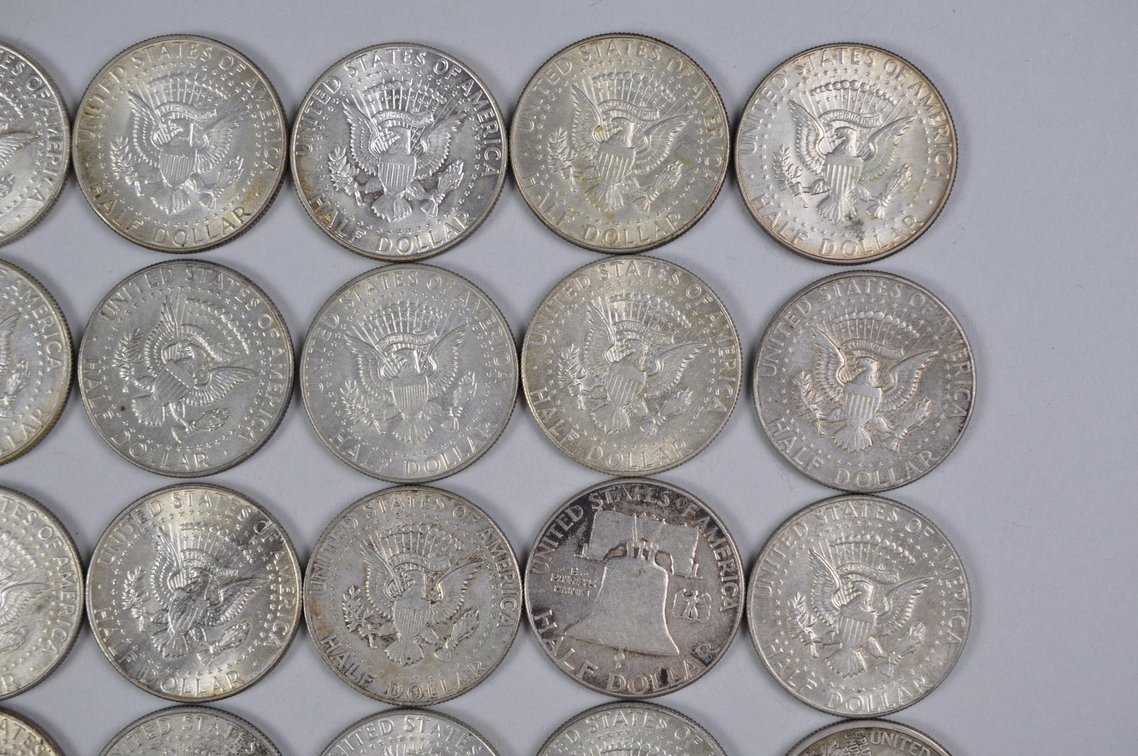 1947  to 1969 US 40 and 90 Percent Silver Half Dollars, photo 13 of 17