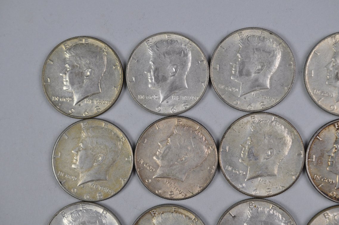 1968 US 40 Percent Silver Half Dollars, photo 2 of 12