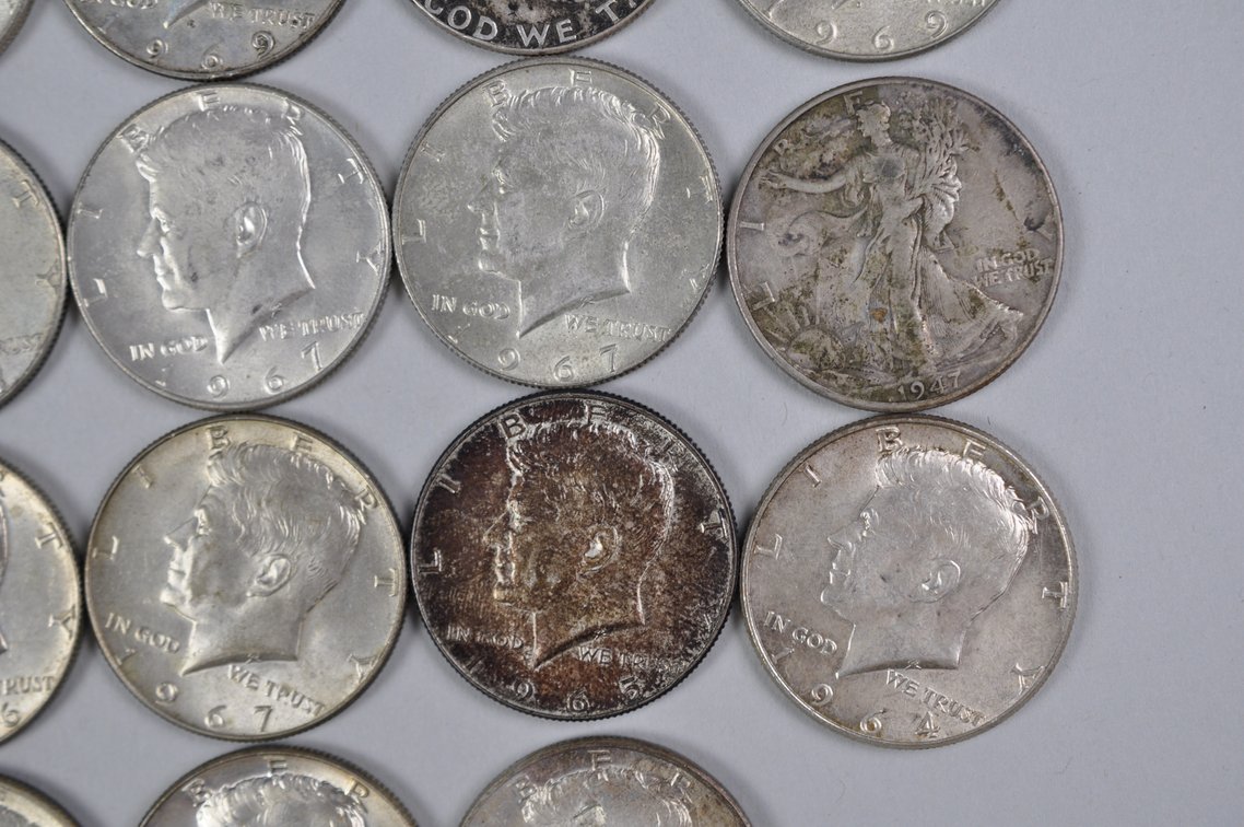 1947  to 1969 US 40 and 90 Percent Silver Half Dollars, photo 9 of 17