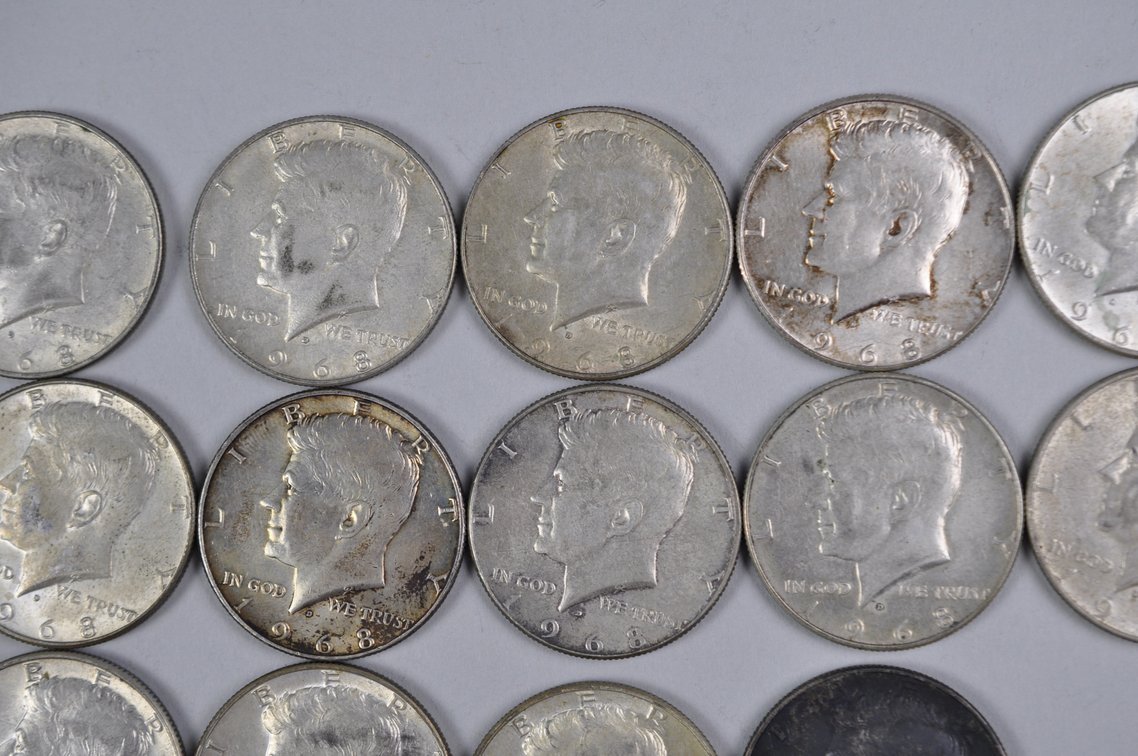 1968 US 40 Percent Silver Half Dollars, photo 3 of 12
