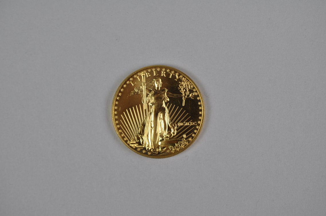 Brilliant Uncirculated Modern 1990 Gold Eagle From US Mint Tube, photo 2 of 7