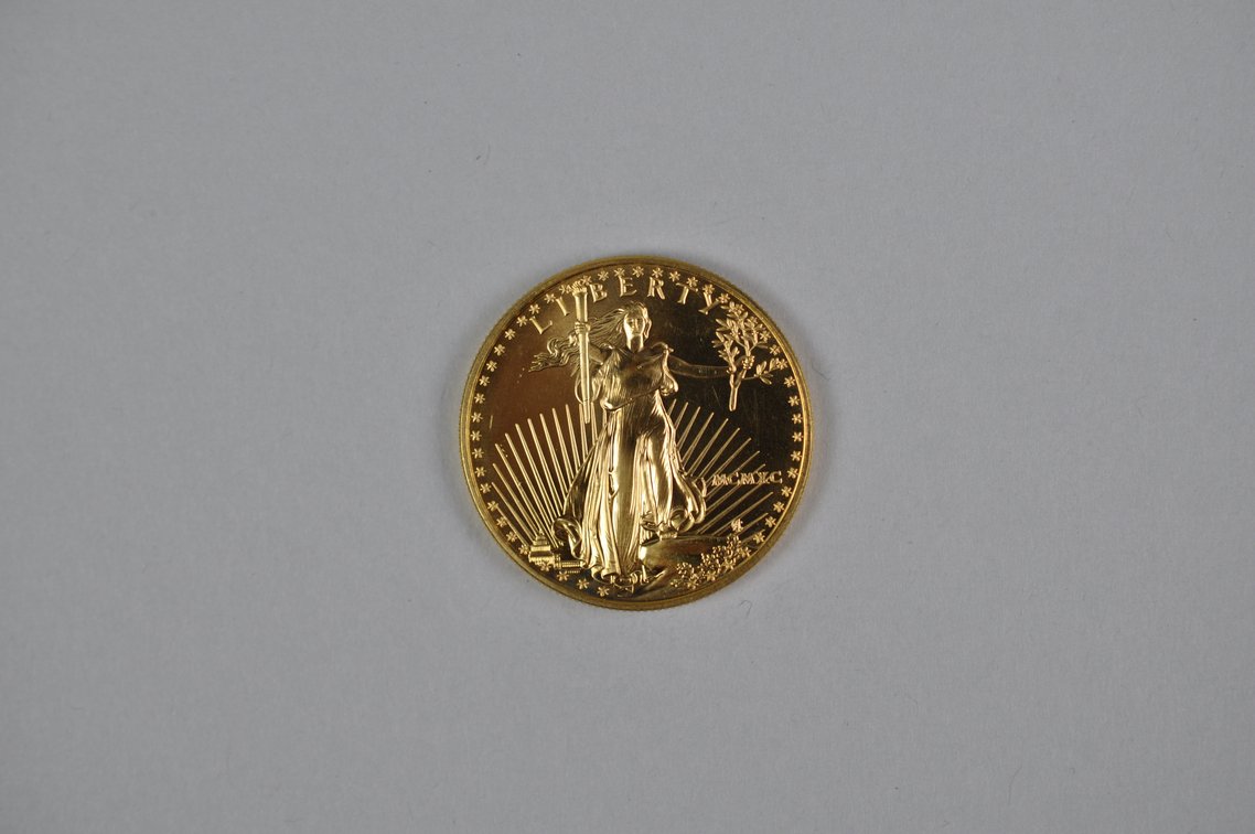 Brilliant Uncirculated Modern 1990 Gold Eagle From US Mint Tube, photo 4 of 7