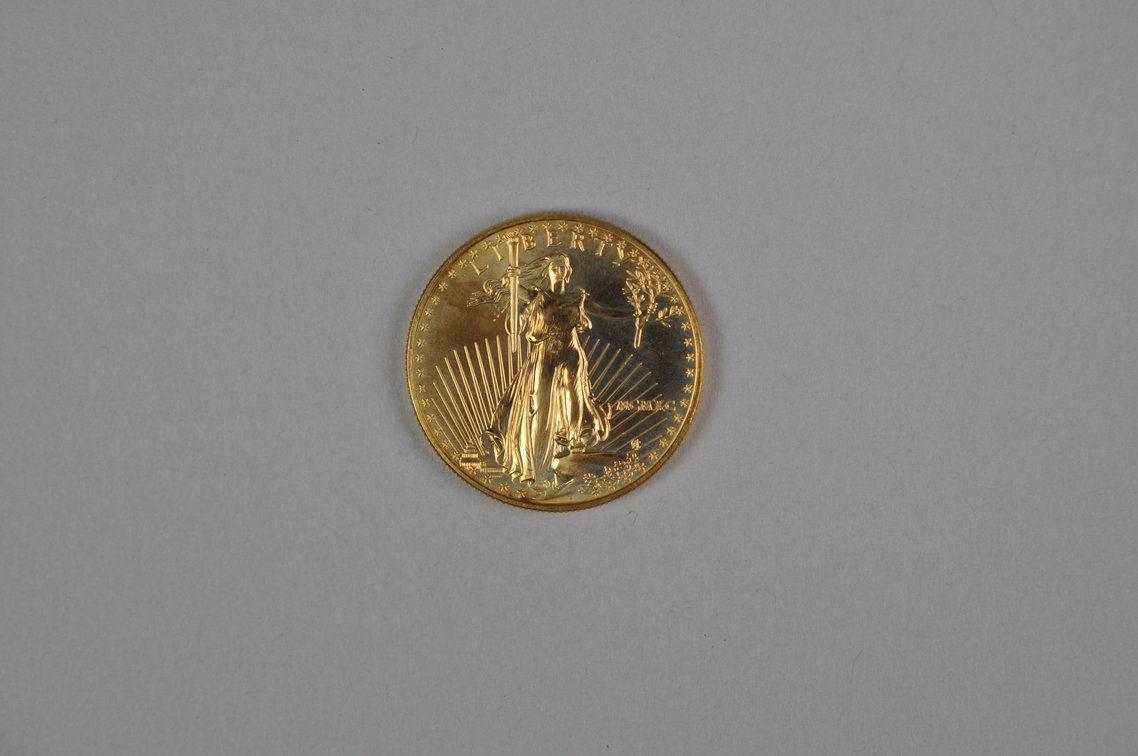 Brilliant Uncirculated Modern 1990 Gold Eagle From US Mint Tube, photo 2 of 7