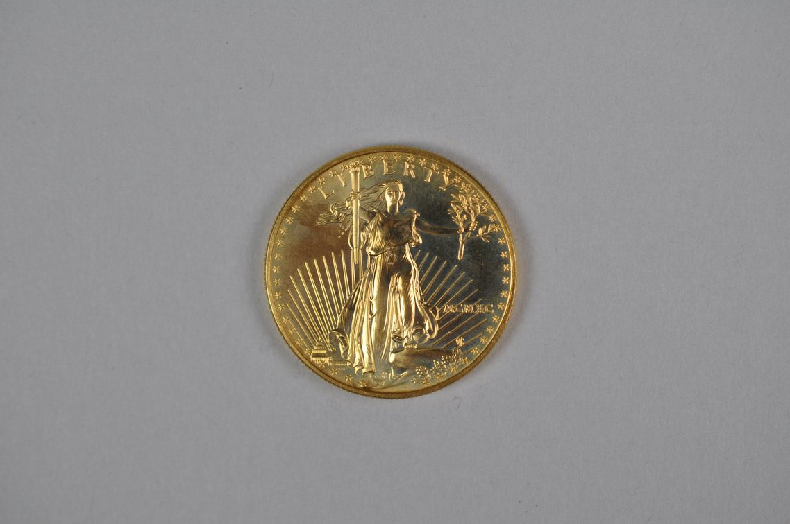 Brilliant Uncirculated Modern 1990 Gold Eagle From US Mint Tube, photo 3 of 7