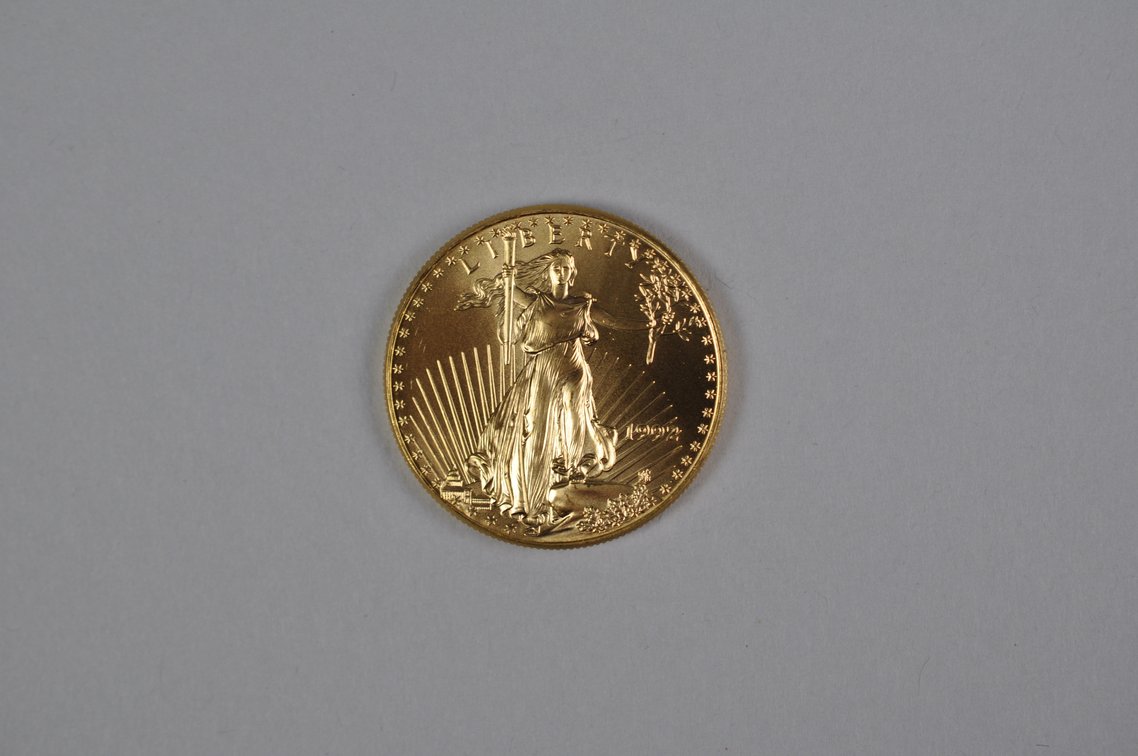 Brilliant Uncirculated Modern 1992 Gold Eagle From US Mint Tube, photo 3 of 6