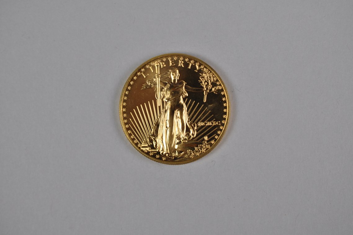 Brilliant Uncirculated Modern 1990 Gold Eagle From US Mint Tube, photo 3 of 8