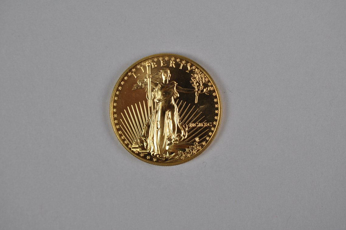 Brilliant Uncirculated Modern 1990 Gold Eagle From US Mint Tube, photo 4 of 8
