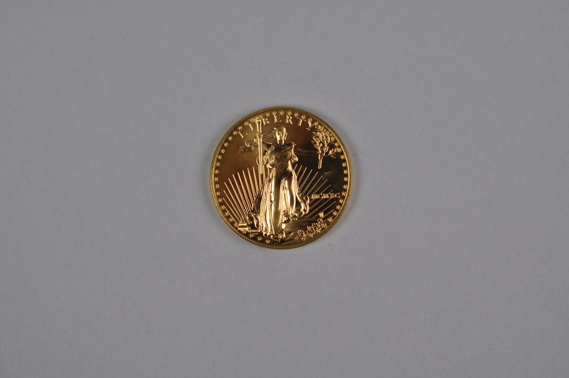 Brilliant Uncirculated Modern 1990 Gold Eagle From US Mint Tube, photo 2 of 8