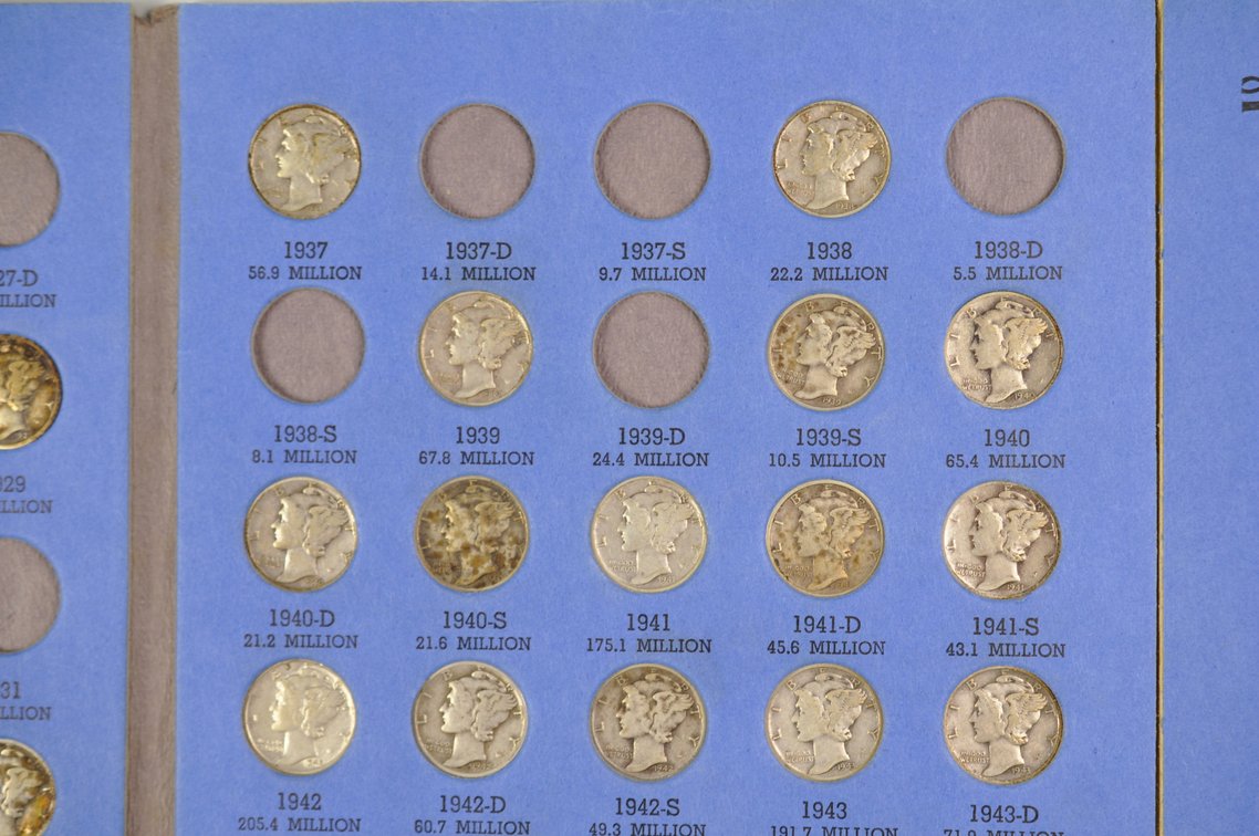 1916-1945 Mercury Dime Whitman Folders, photo 22 of 23