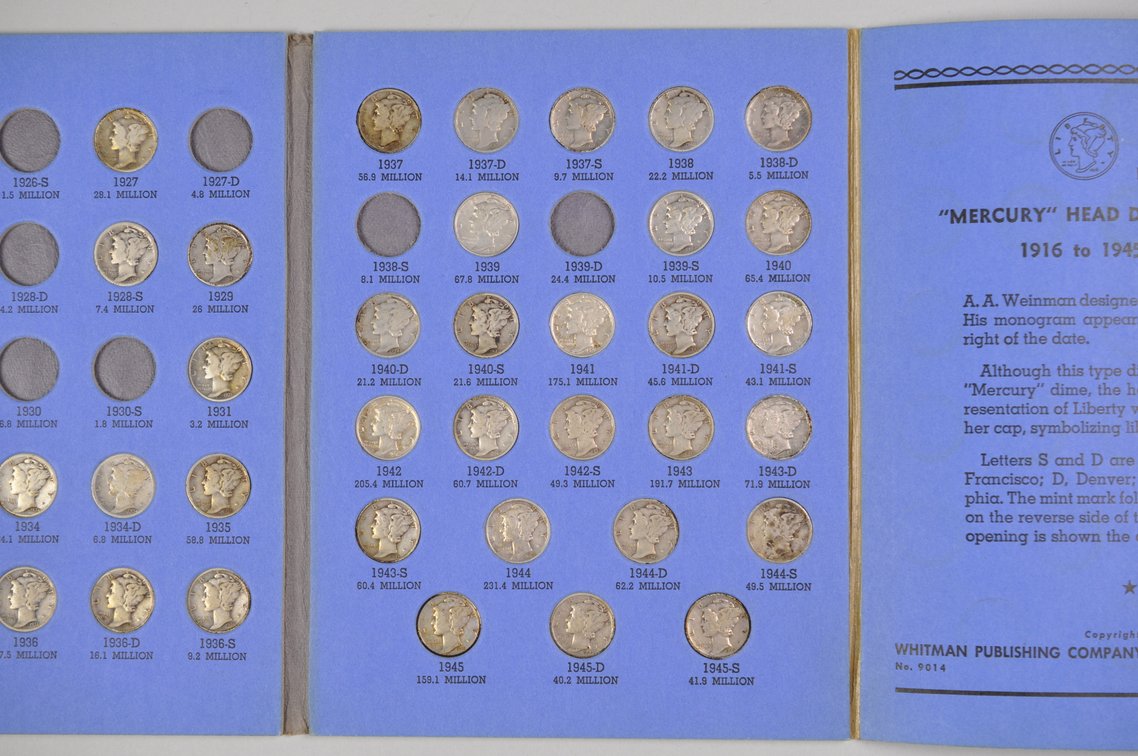 1916-1945 Mercury Dime Whitman Folders, photo 10 of 23