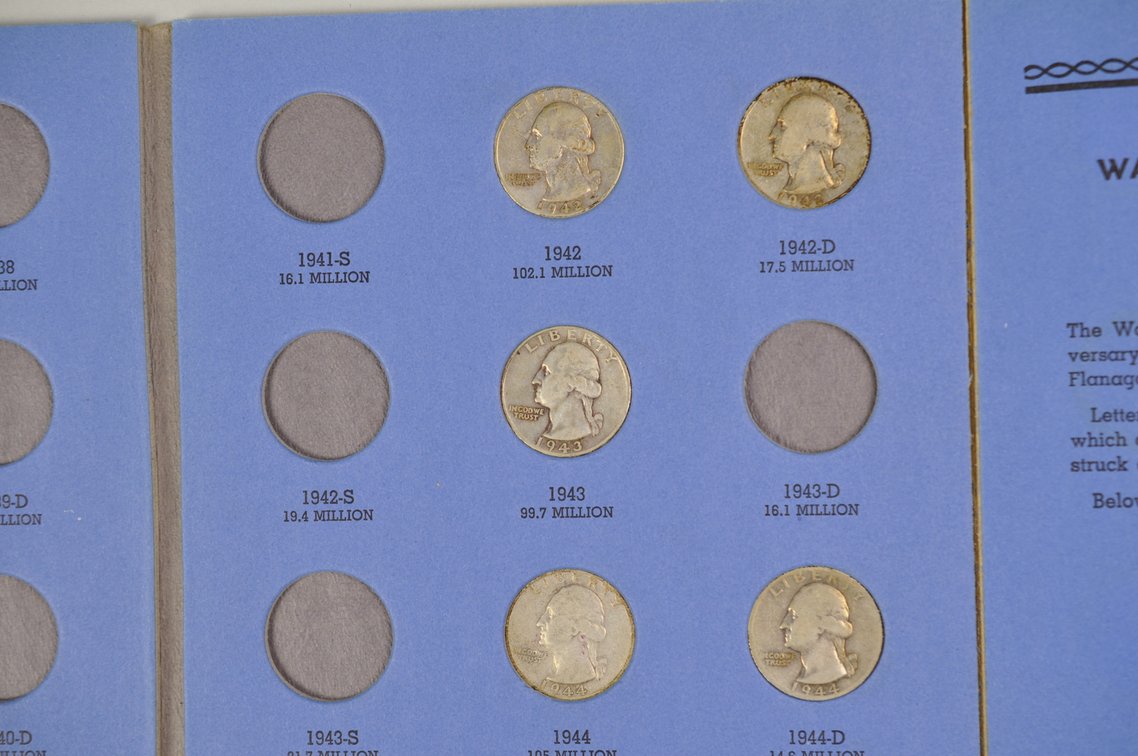 1932 to 1964 Washington Quarters in Whitman Folders, photo 7 of 8