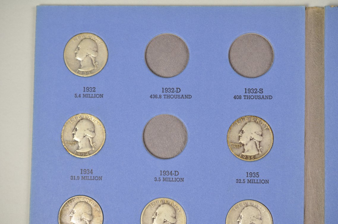 1932 to 1964 Washington Quarters in Whitman Folders, photo 4 of 8