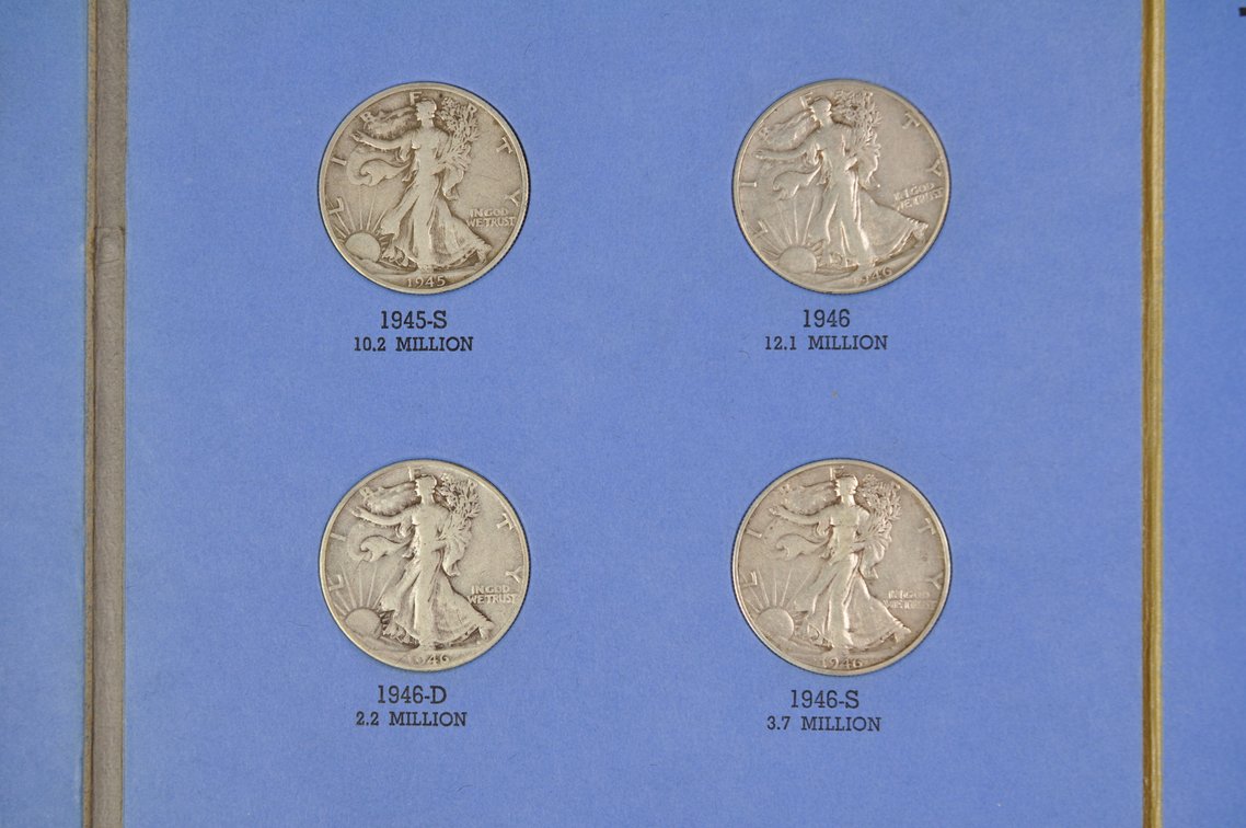 1937-1947 Walking Liberty Halves Whitman Folder, photo 10 of 11