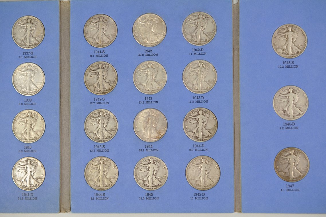 1937-1947 Walking Liberty Halves Whitman Folder, photo 6 of 11