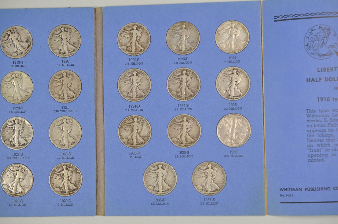 1916-1936 Walking Liberty Halves Whitman Folder, photo 9 of 11