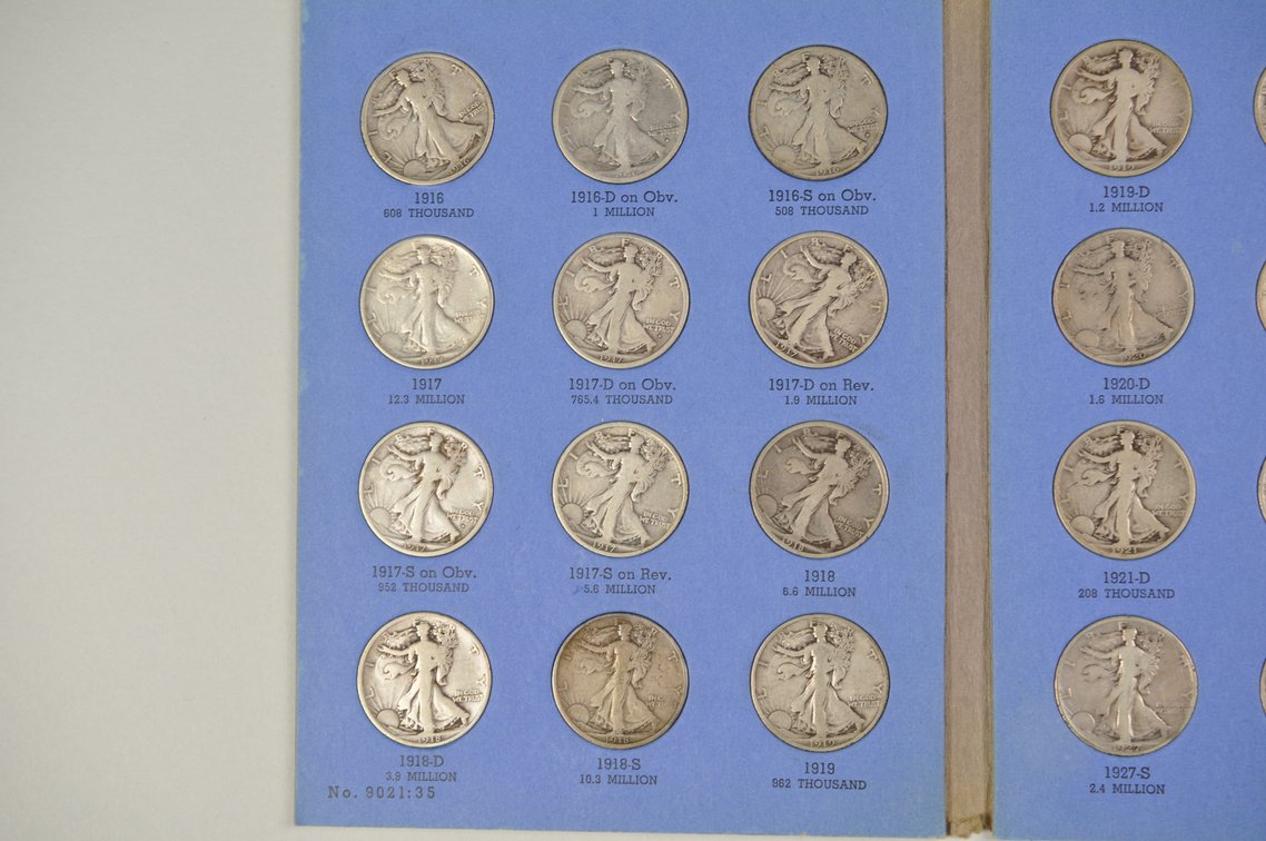 1916-1936 Walking Liberty Halves Whitman Folder, photo 3 of 11