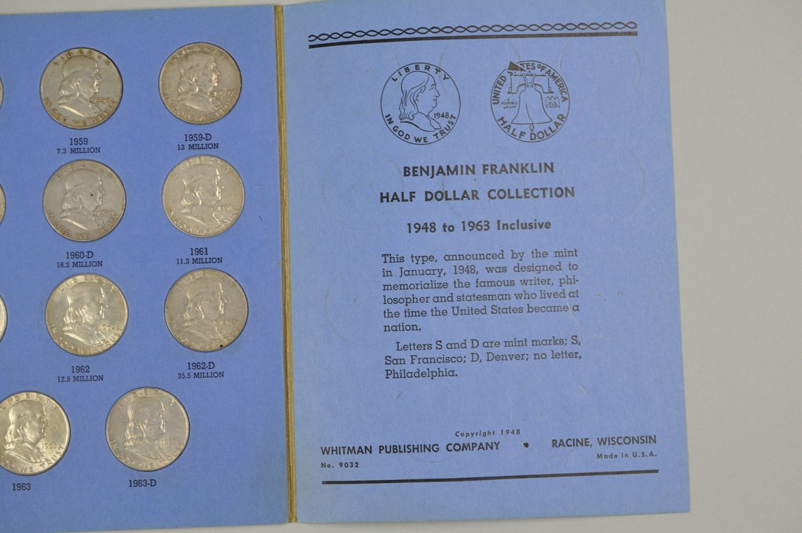 1948-1963 Franklin Half Dollars Whitman Folder, photo 11 of 11