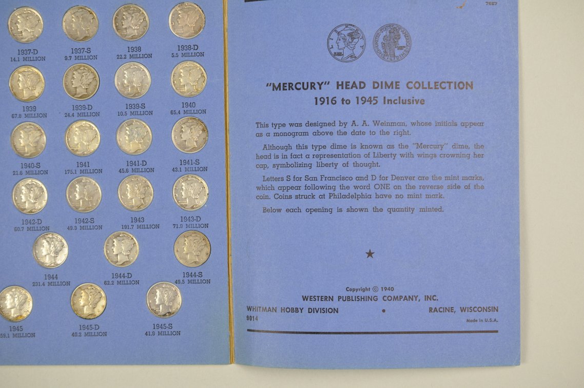 1916-1945 Mercury Dime Whitman Folder, photo 12 of 12