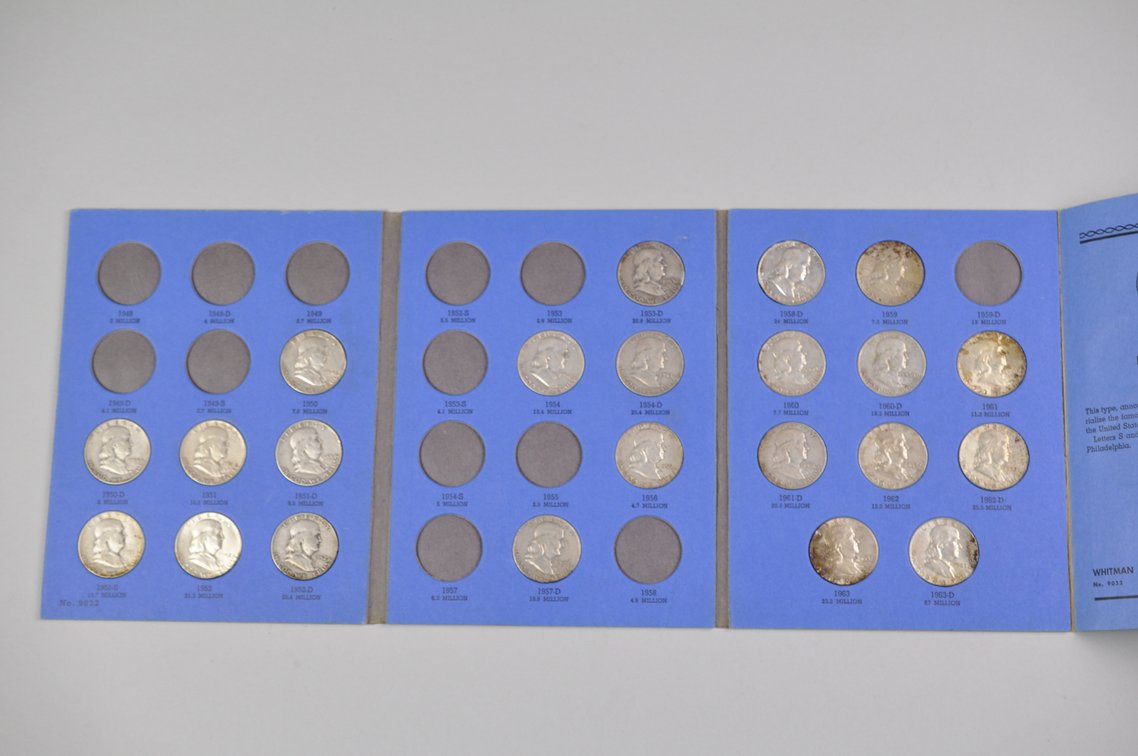1948-1963 Franklin Half Dollars Whitman Folder, photo 2 of 13