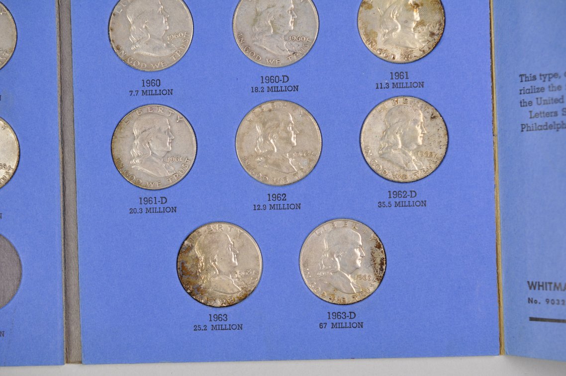 1948-1963 Franklin Half Dollars Whitman Folder, photo 12 of 13