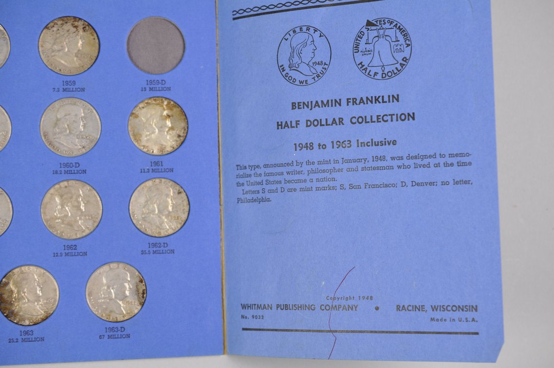 1948-1963 Franklin Half Dollars Whitman Folder, photo 13 of 13