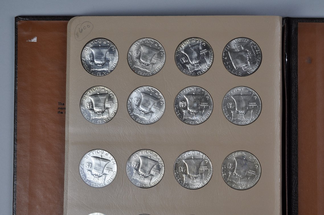 1948-1963 Complete Franklin Half Dollars Dansco Album, photo 15 of 16