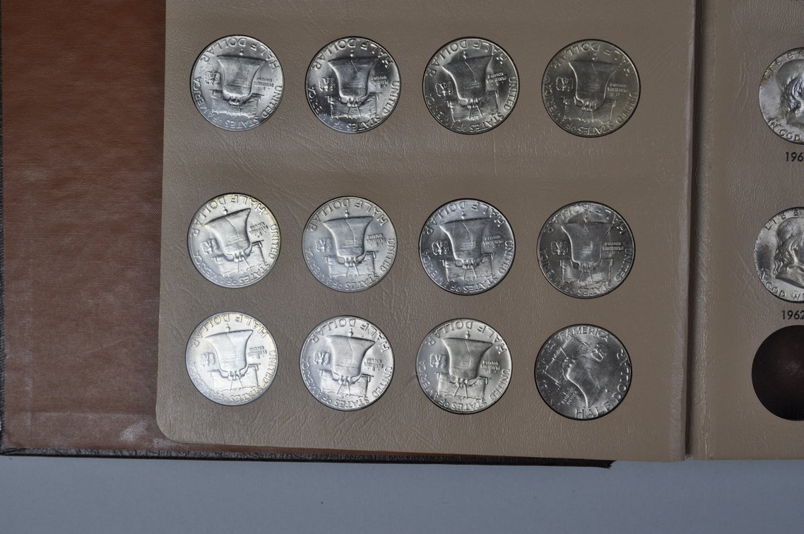 1948-1963 Complete Franklin Half Dollars Dansco Album, photo 10 of 16