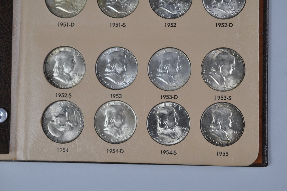 1948-1963 Complete Franklin Half Dollars Dansco Album, photo 5 of 16