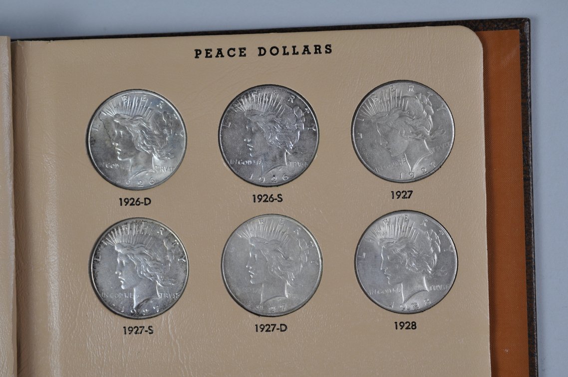 Nearly Complete Peace Dollars Dansco Album, photo 11 of 18