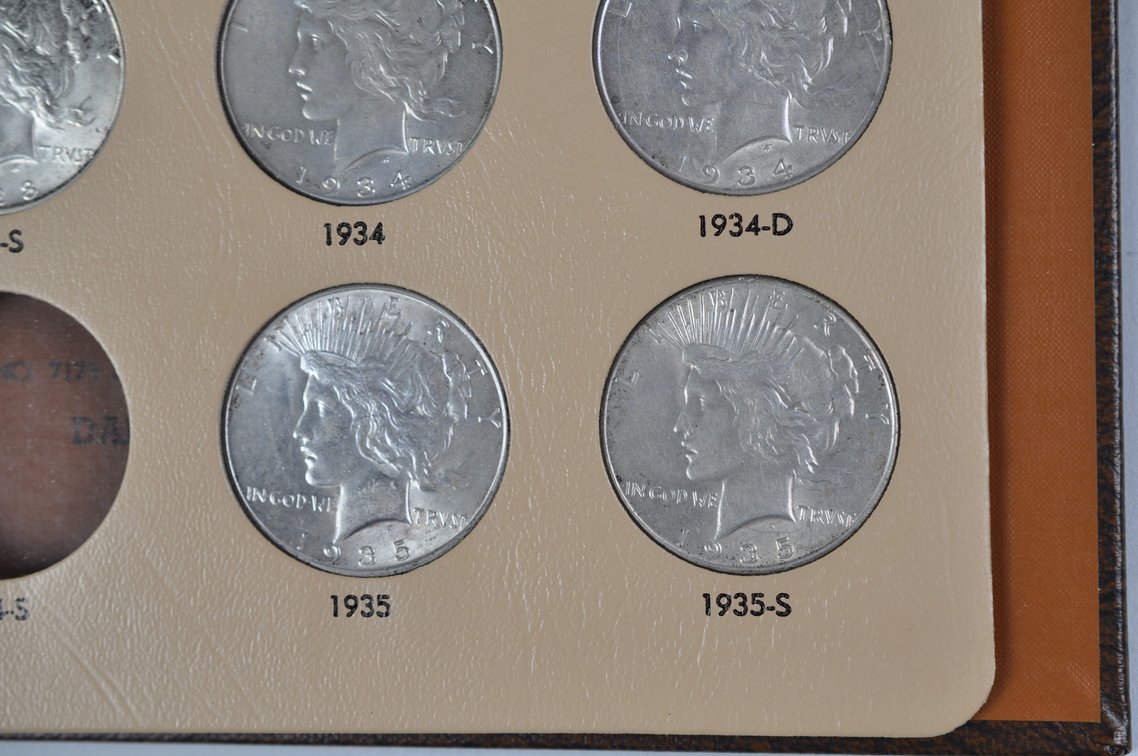 Nearly Complete Peace Dollars Dansco Album, photo 14 of 18