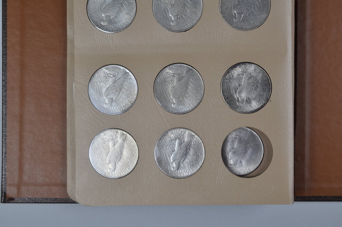 Nearly Complete Peace Dollars Dansco Album, photo 17 of 18