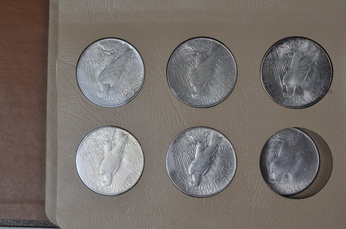 Nearly Complete Peace Dollars Dansco Album, photo 18 of 18