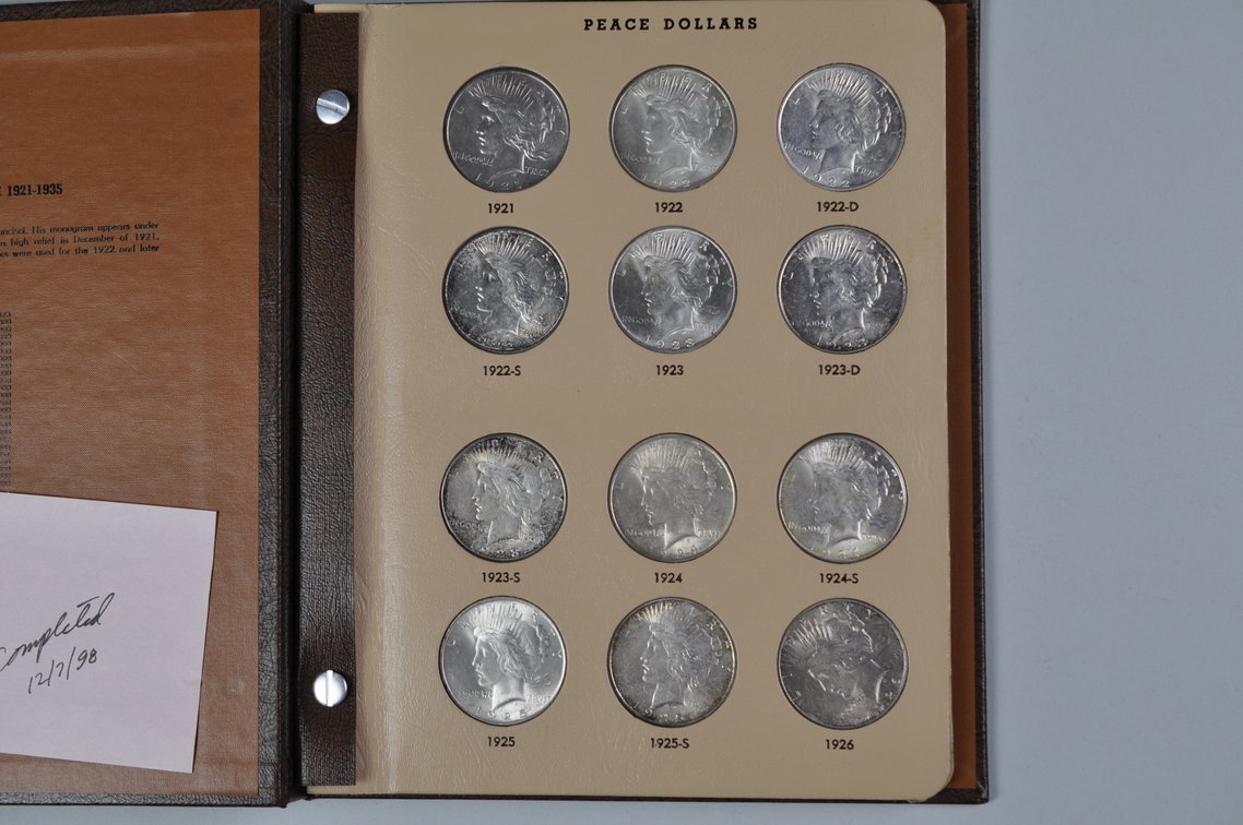 Nearly Complete Peace Dollars Dansco Album, photo 3 of 18