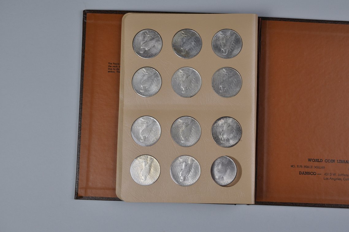 Nearly Complete Peace Dollars Dansco Album, photo 15 of 18
