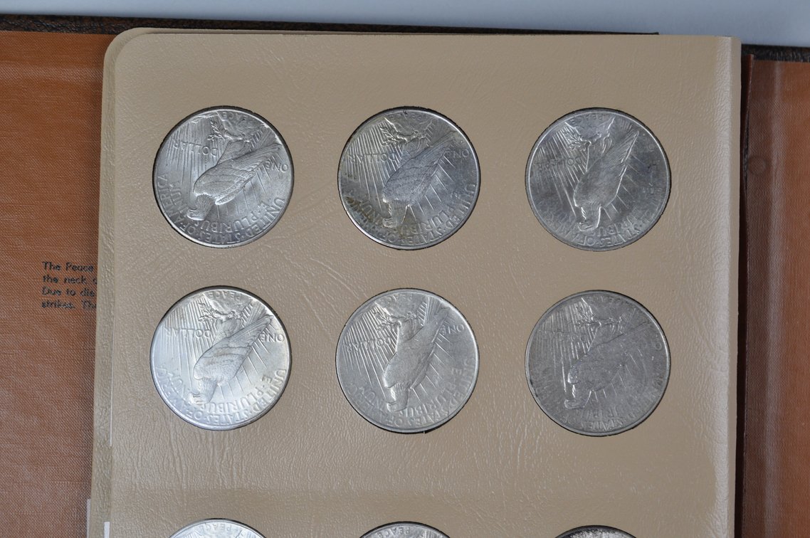 Nearly Complete Peace Dollars Dansco Album, photo 16 of 18