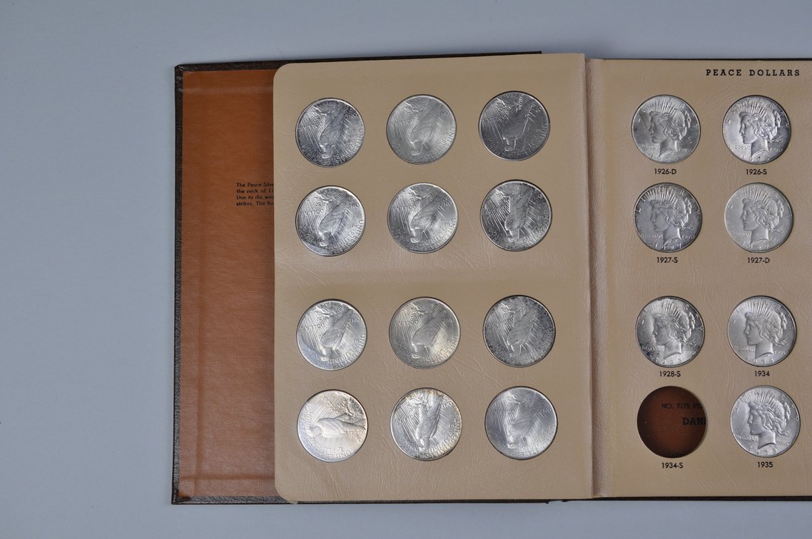 Nearly Complete Peace Dollars Dansco Album, photo 7 of 18