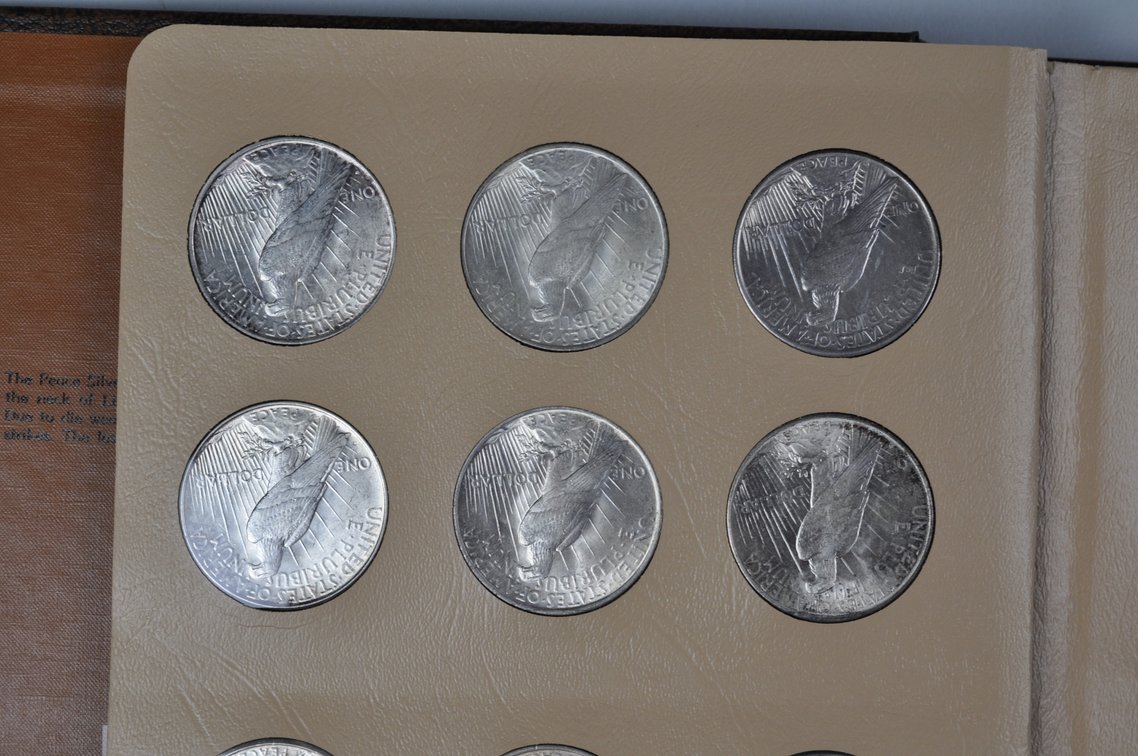Nearly Complete Peace Dollars Dansco Album, photo 8 of 18