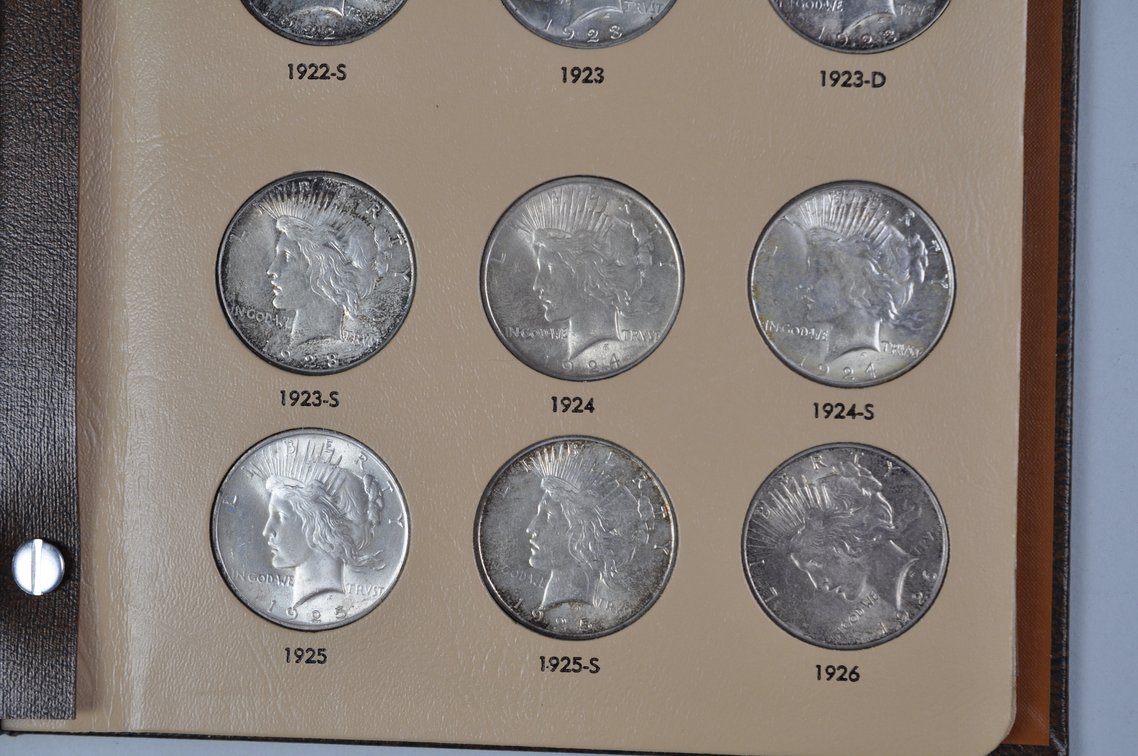 Nearly Complete Peace Dollars Dansco Album, photo 5 of 18