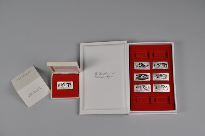 1974 Chirstmas Silver Ingot and 1970s Ingot Set