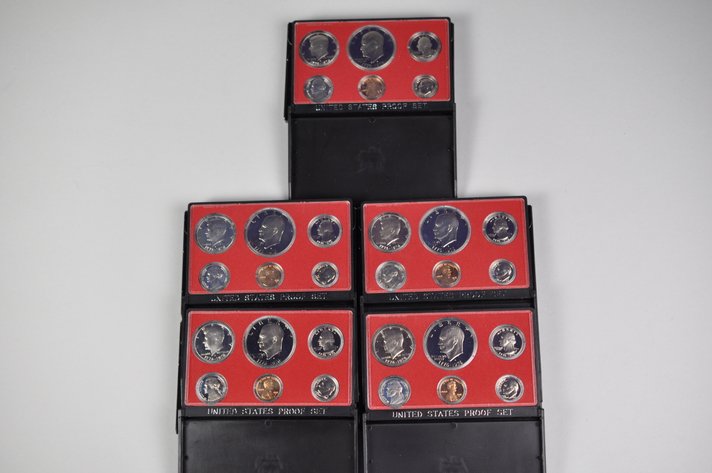 Five Original 1976 Proof Sets in Holders