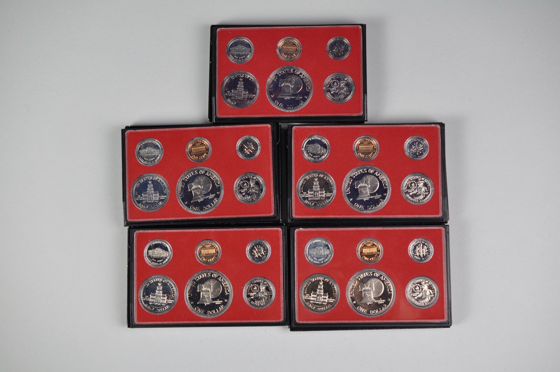 Five Original 1976 Proof Sets in Holders, photo 9 of 14