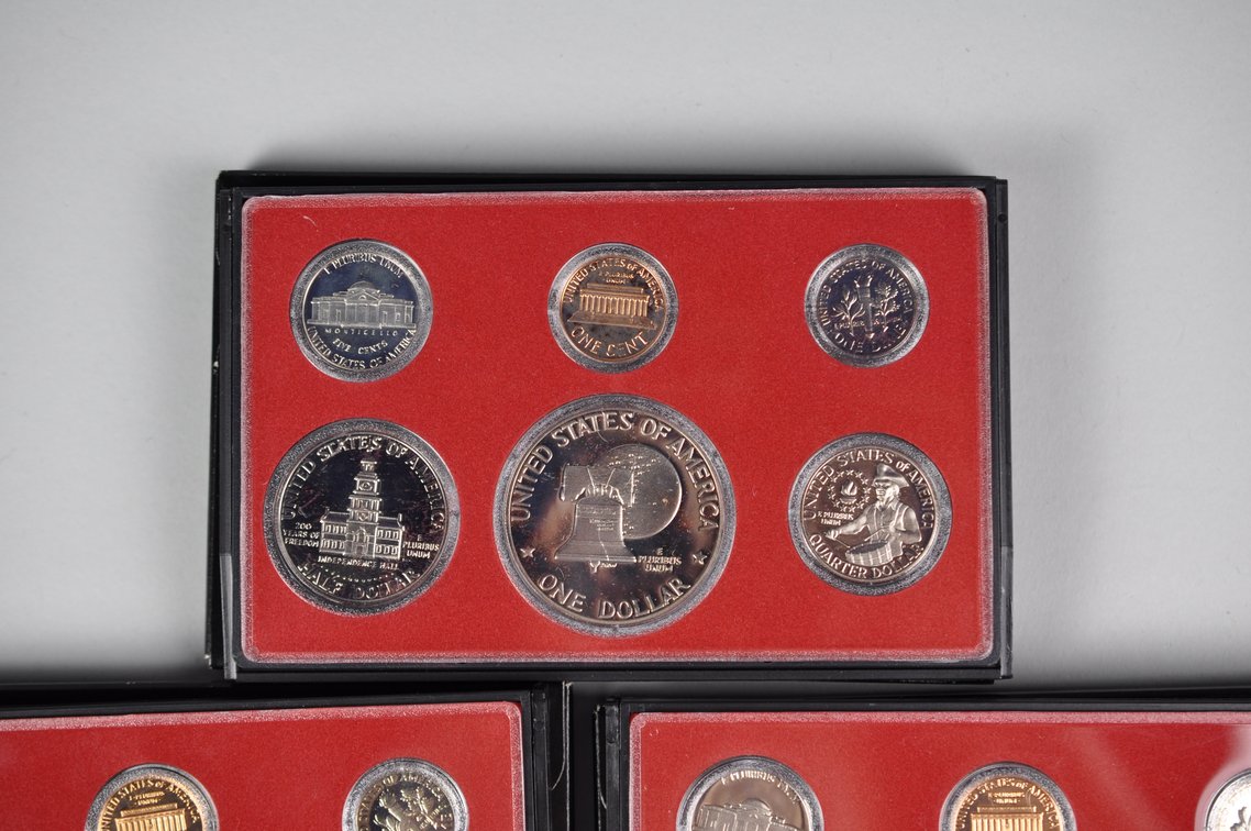 Five Original 1976 Proof Sets in Holders, photo 10 of 14