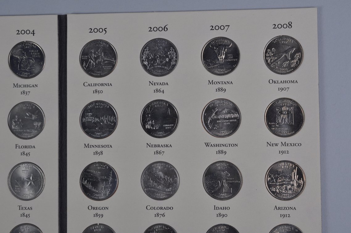 1999-2008 Fifty State Commemorative Quarters and Empty Half Dollar Folder, photo 11 of 15
