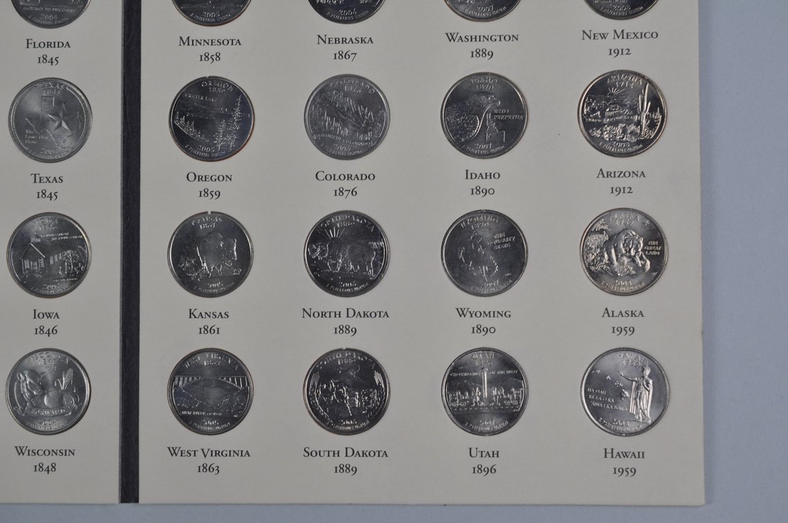 1999-2008 Fifty State Commemorative Quarters and Empty Half Dollar Folder, photo 12 of 15