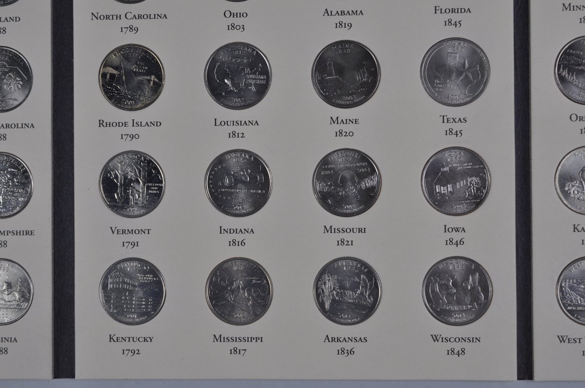 1999-2008 Fifty State Commemorative Quarters and Empty Half Dollar Folder, photo 8 of 15