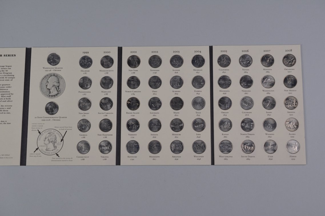 1999-2008 Fifty State Commemorative Quarters and Empty Half Dollar Folder, photo 3 of 15