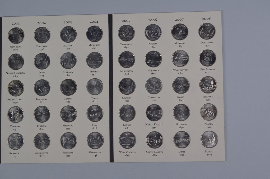 1999-2008 Fifty State Commemorative Quarters and Empty Half Dollar Folder, photo 10 of 15